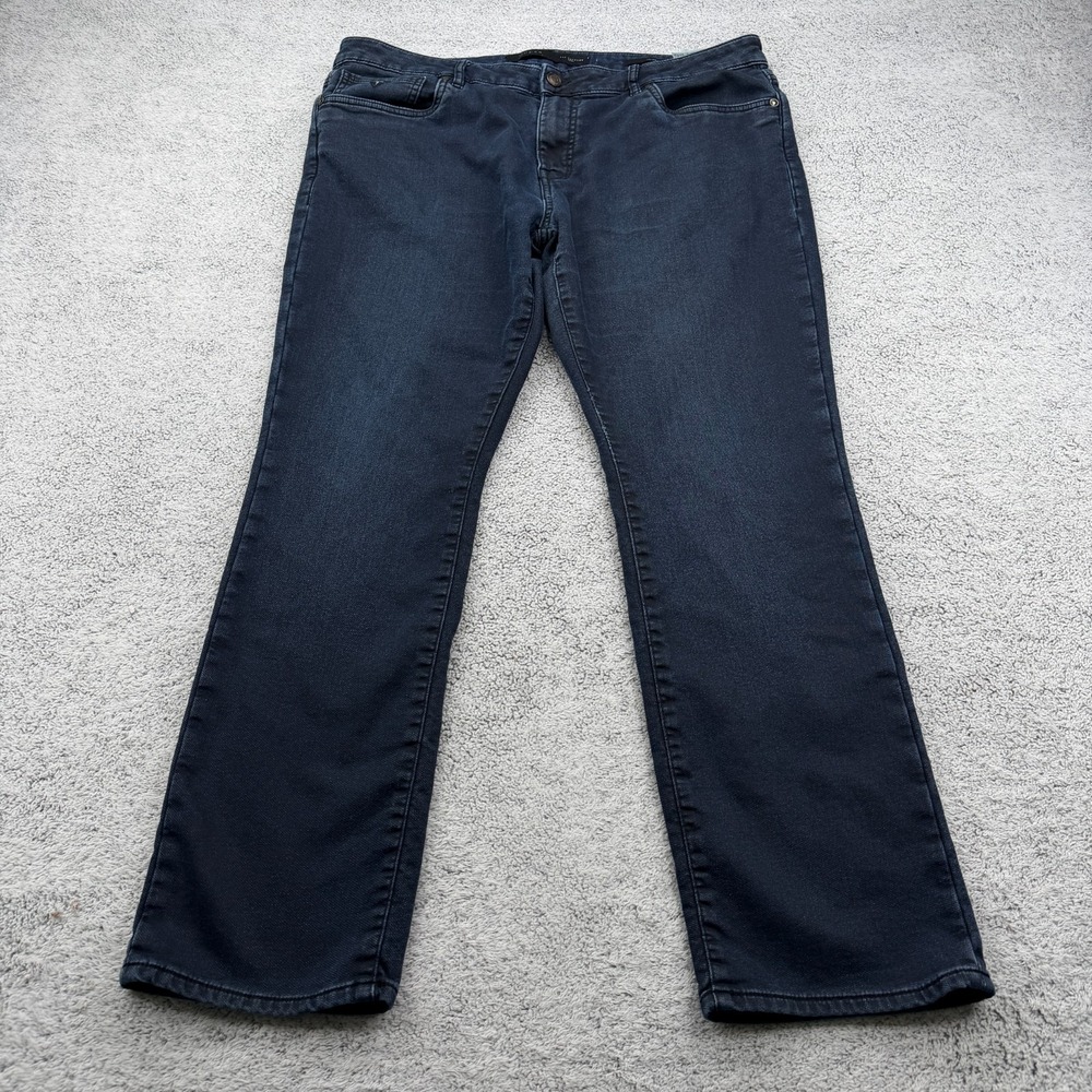 Guess Jeans Men 40x29 Blue Dark Wash Slim Straight 5 Pocket Zip Fly Stretch Pant